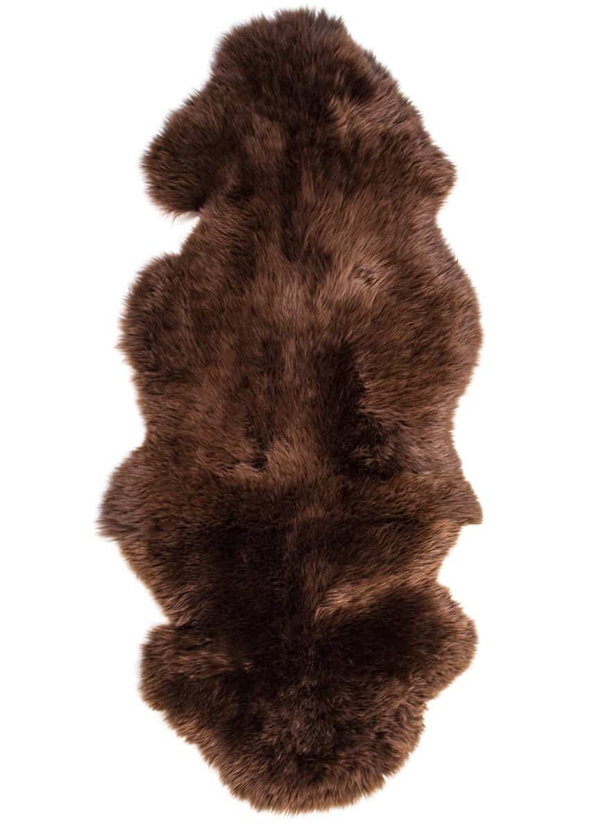 Lammfell 1.5 fach, Kopf-Kopf, Mokka-Braun