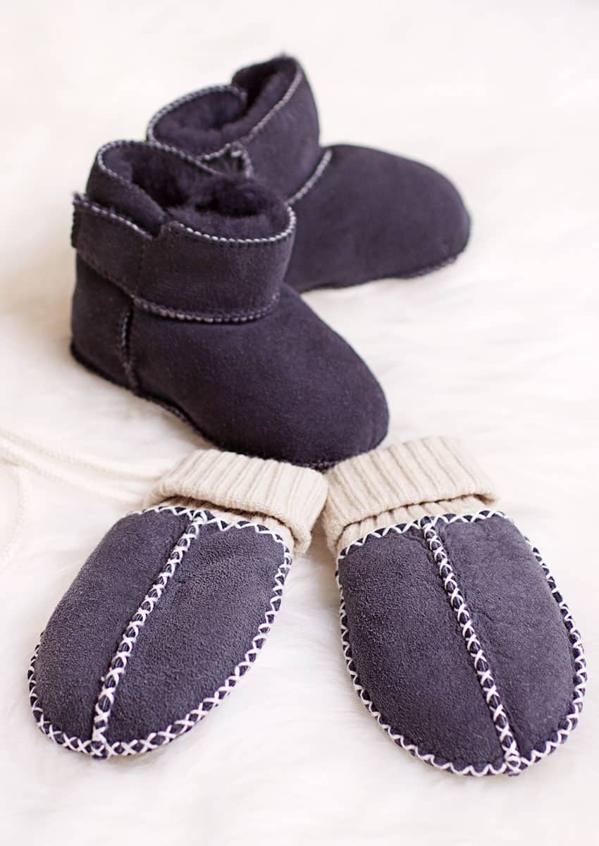 Baby Lammfellbootie, Camel – Bild 5