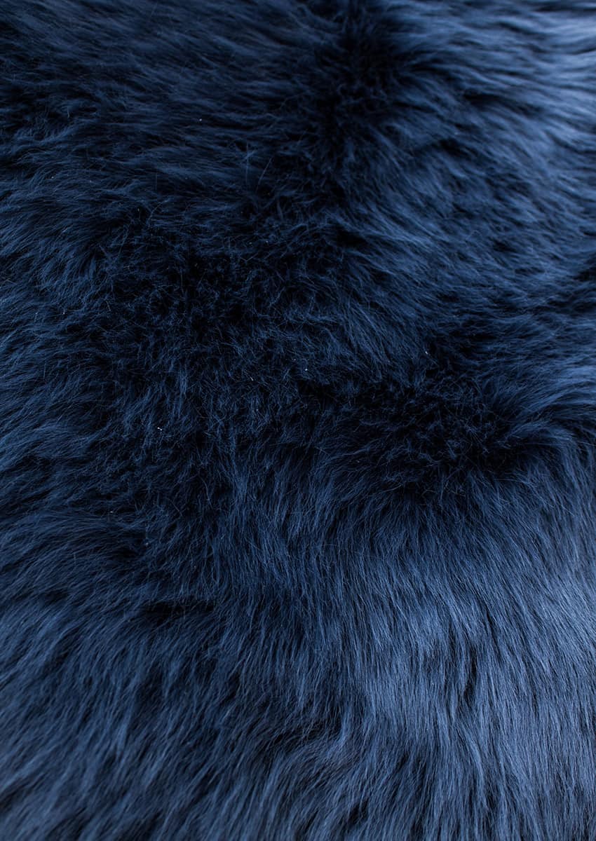 Lammfell bunt, Denim-Blau – Bild 2