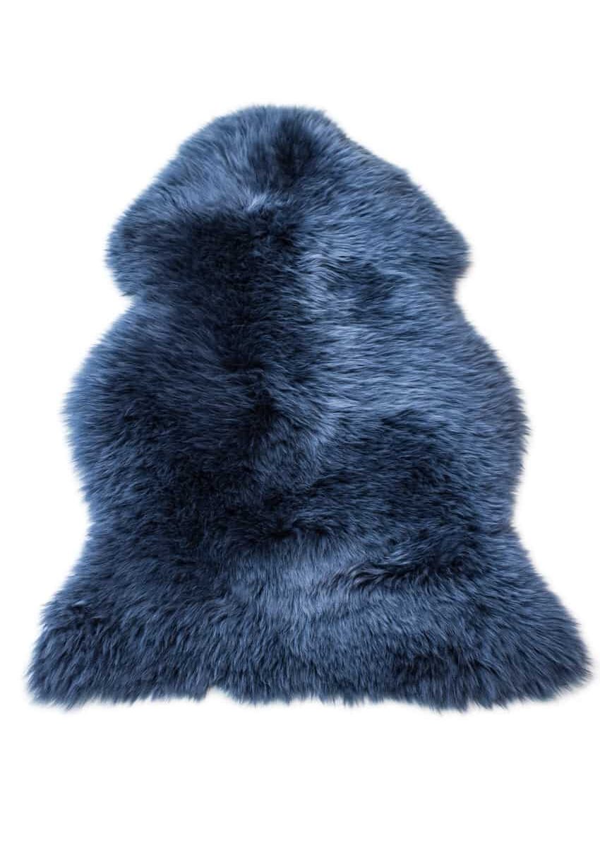 Lammfell bunt, Denim-Blau