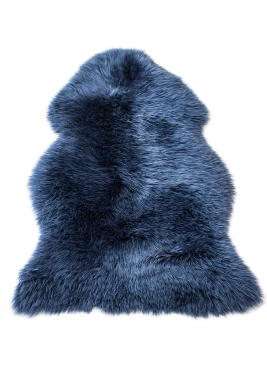 Lammfell bunt, Denim-Blau