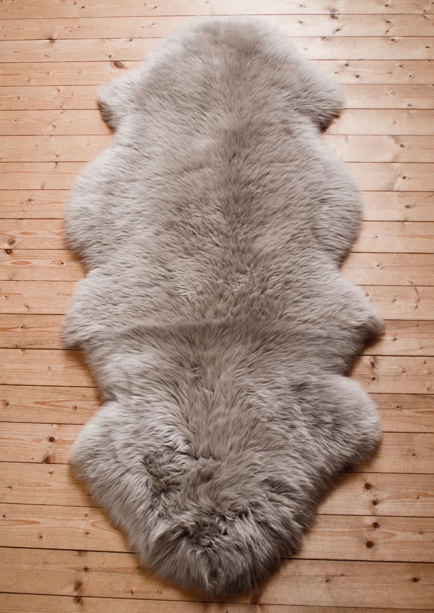 Lammfell 1.5 fach, Kopf-Kopf, Taupe, Sonderangebot – Bild 2