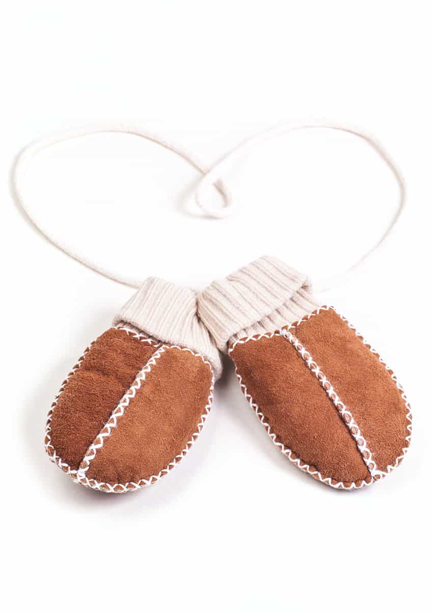 Babyfäustlinge, Lammfell, camel