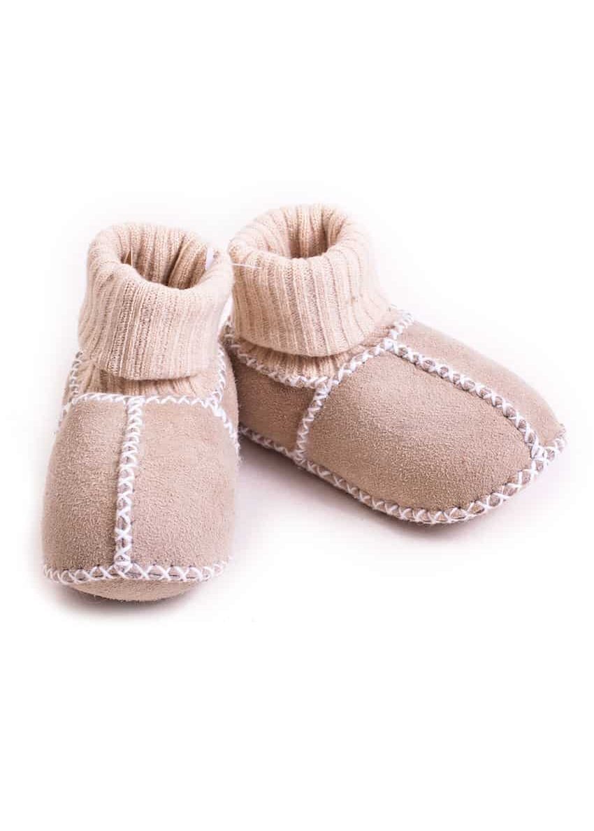 Babyschuh Lammfell mit Strick, Natur