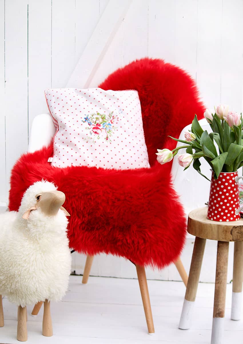 Lammfell bunt, lindgrün – Bild 7