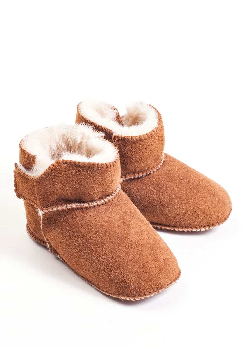 Baby Lammfellbootie, Camel