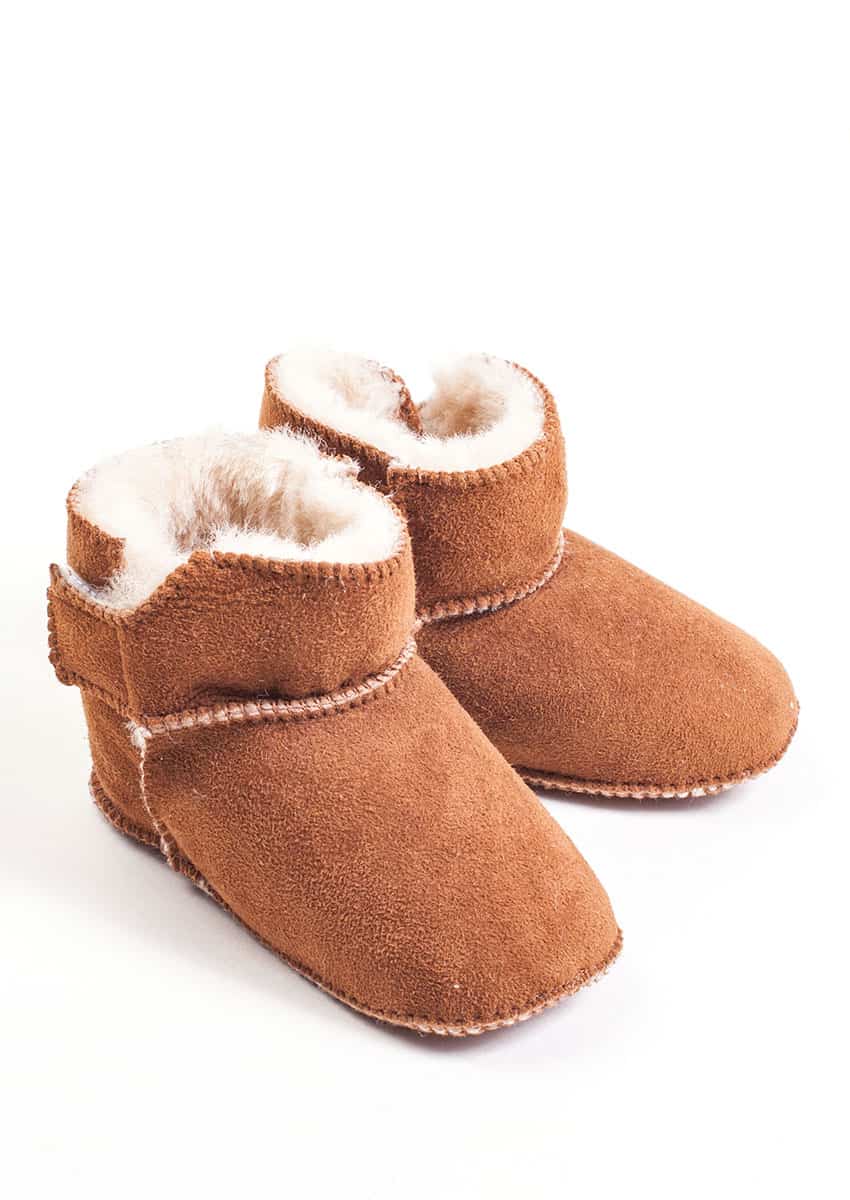 Baby Lammfellbootie, Camel