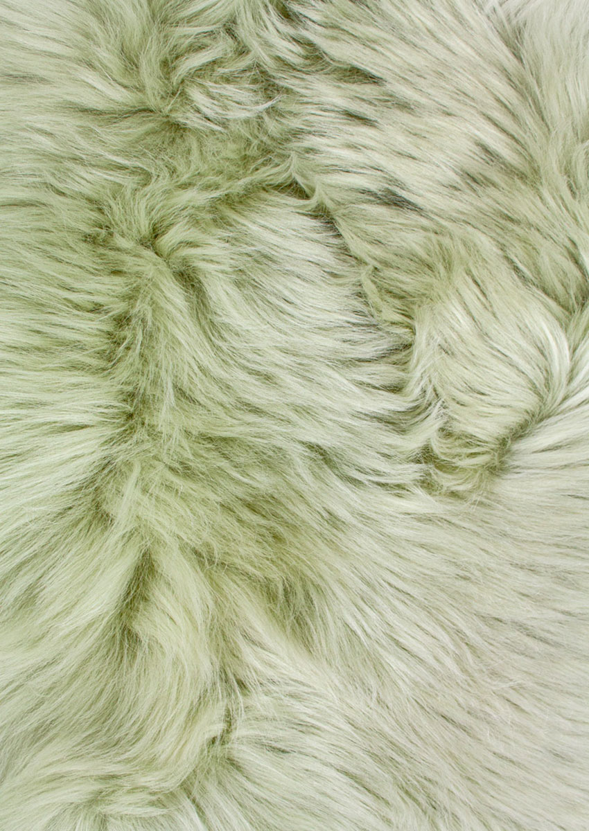 Lammfell bunt, lindgrün – Bild 4