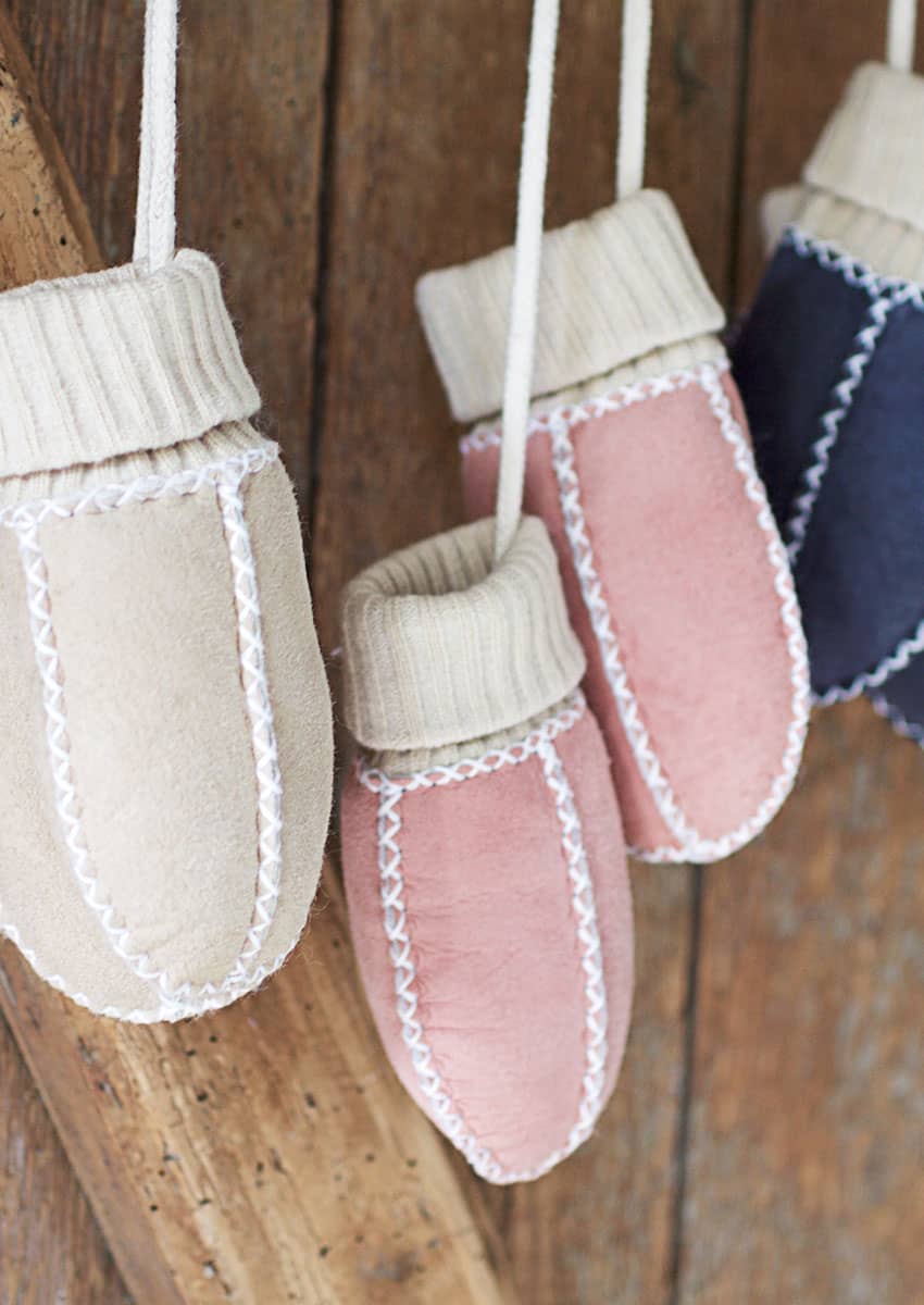 Babyfäustlinge, Lammfell, camel – Bild 4