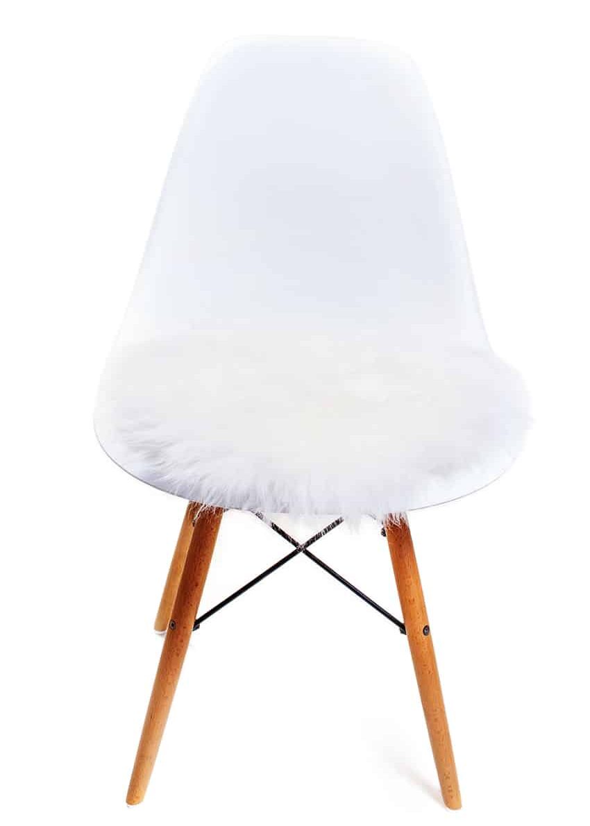 Stuhlauflage rund, Wollweiß