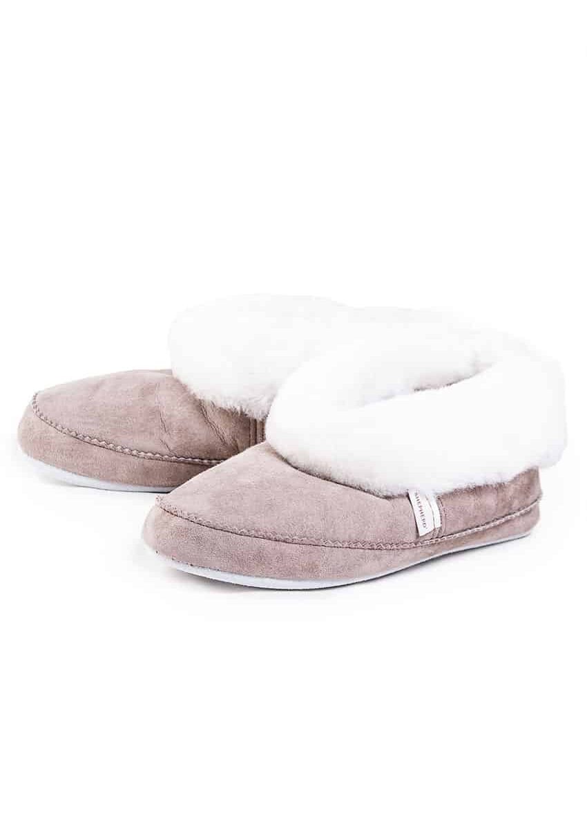 Lammfell-Hausschuh "Emmy", stone, Shepherd®