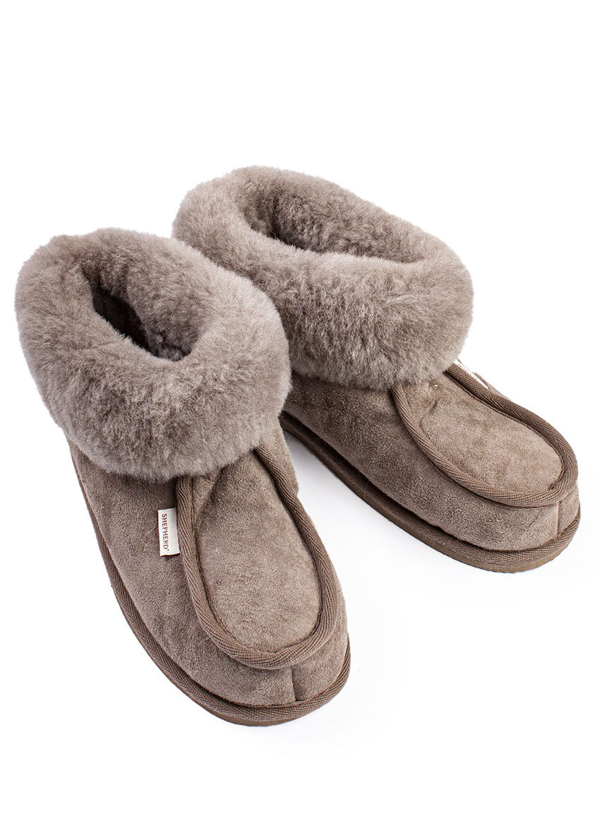 Lammfell-Hausschuh "Lena & Krister", Stone, Shepherd