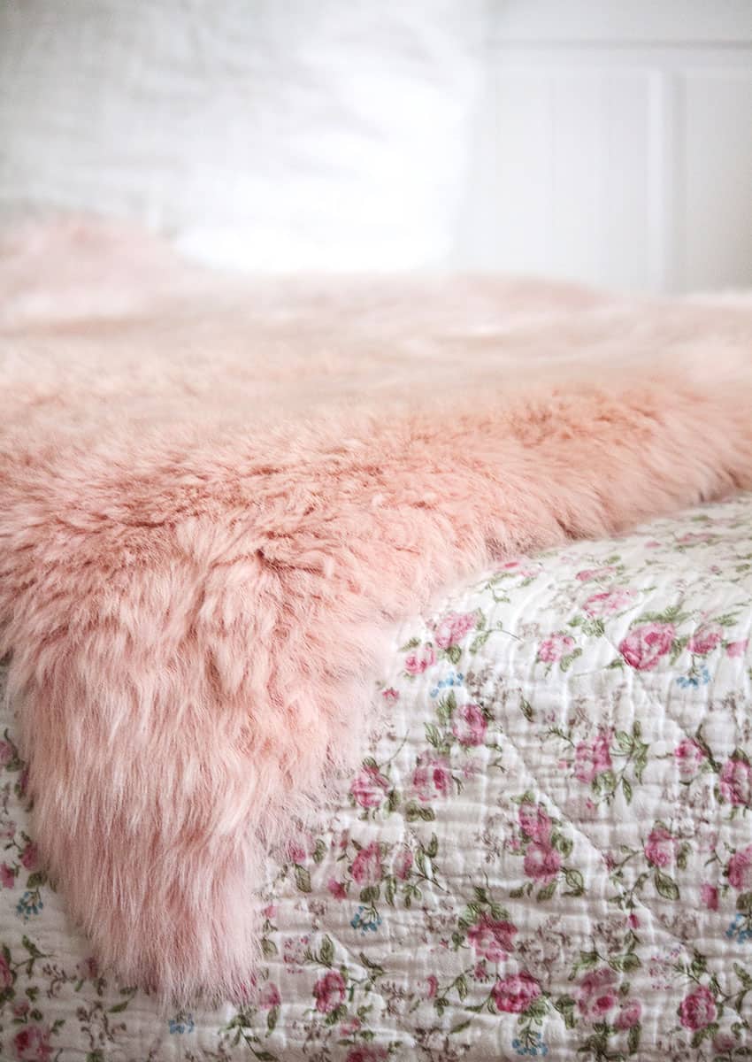 Lammfell bunt, altrosa – Bild 2