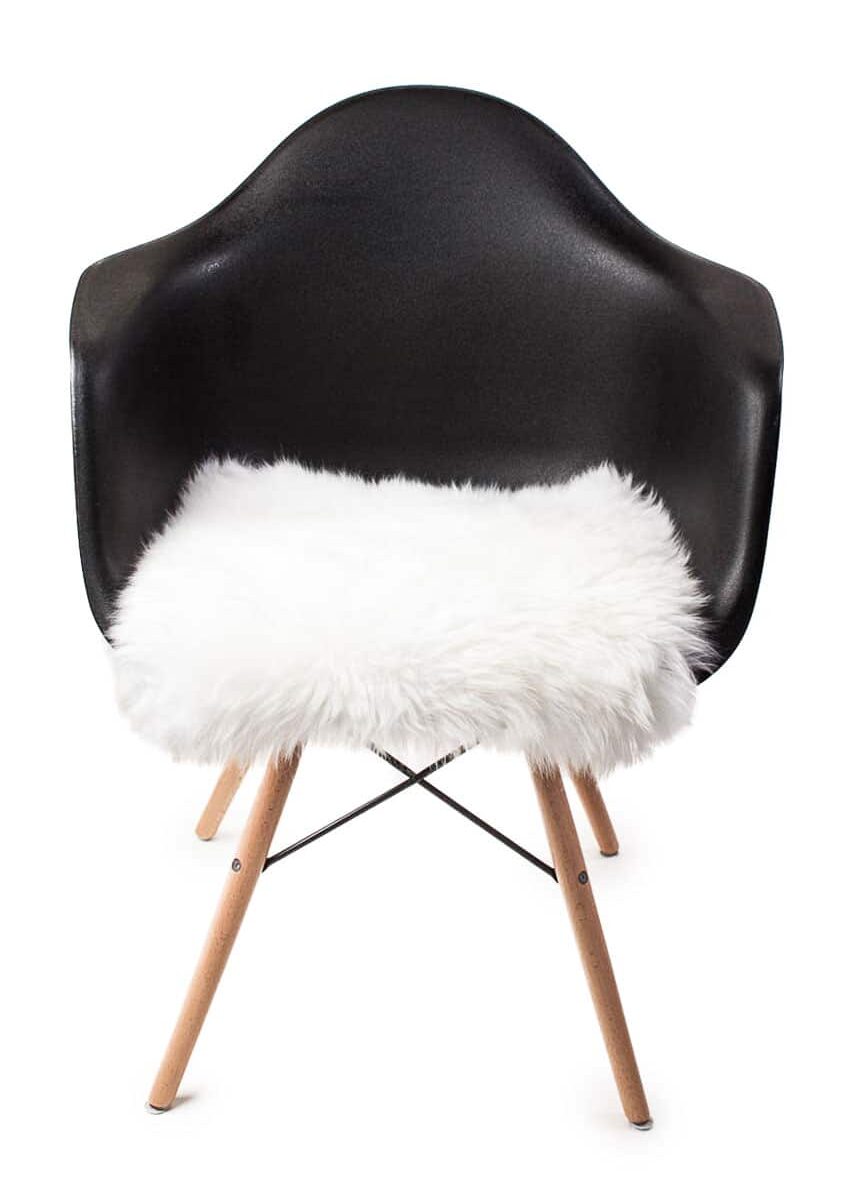 Stuhlauflage Quadrat, wollweiß