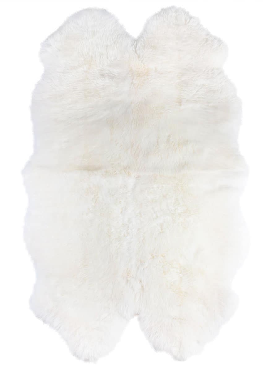 Vierfach-Lammfell, Wollweiss