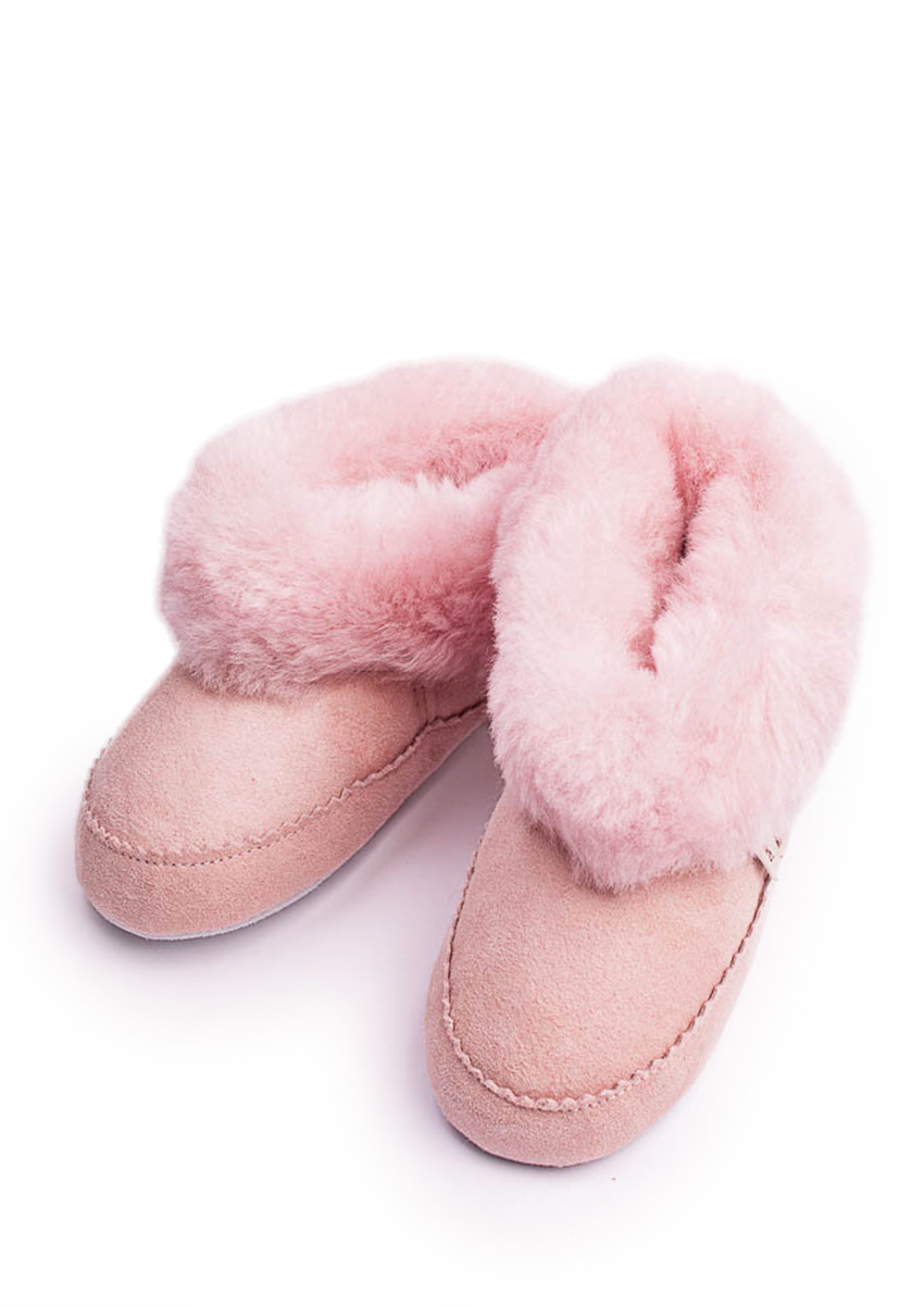 Kinderhausschuh Lammfell "Pitea", rosa