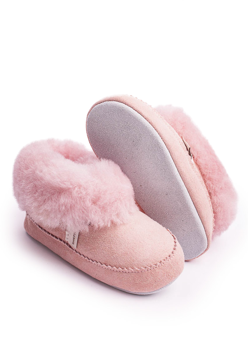 Kinderhausschuh Lammfell "Pitea", rosa – Bild 2