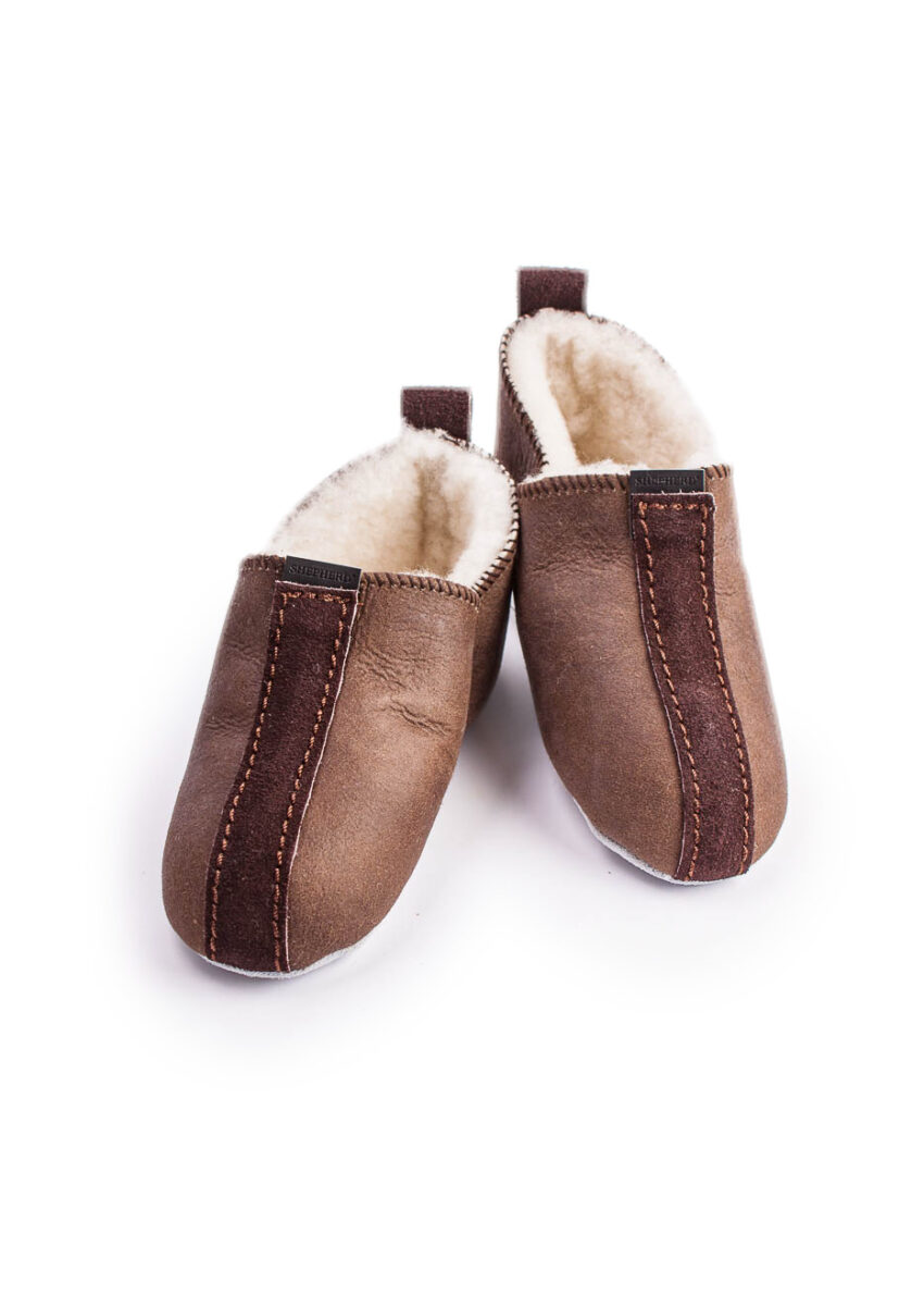 Kinderhüttenschuh Lammfell "Viared", oiled antique