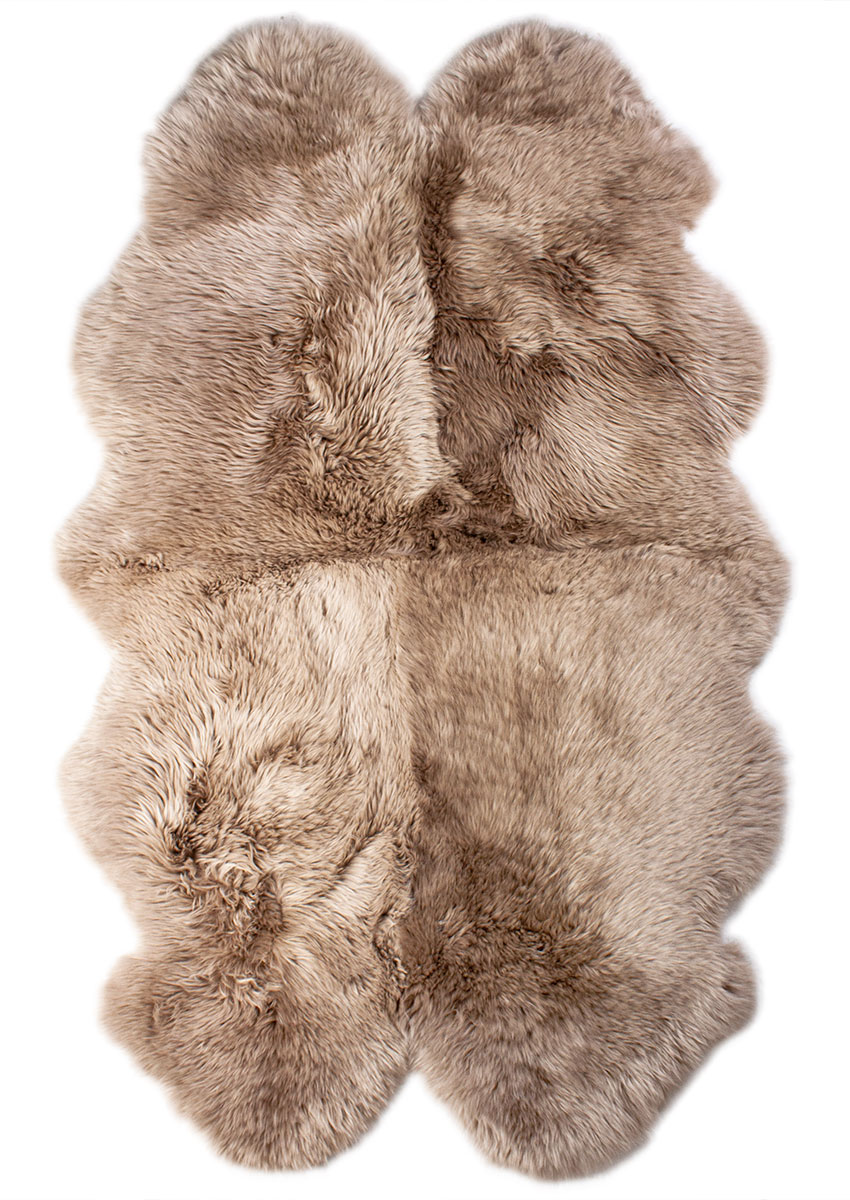 Vierfach-Lammfell, schlamm-taupe