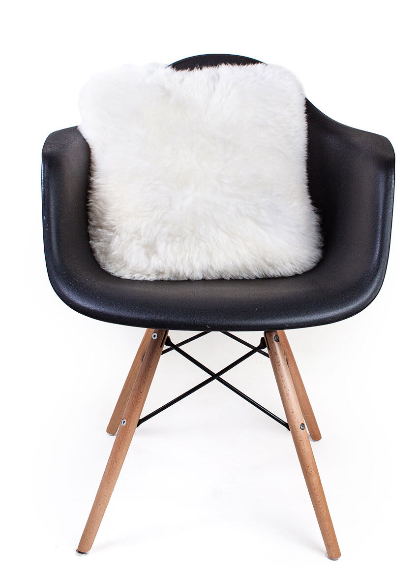 Lammfell-Kissen, wollweiß