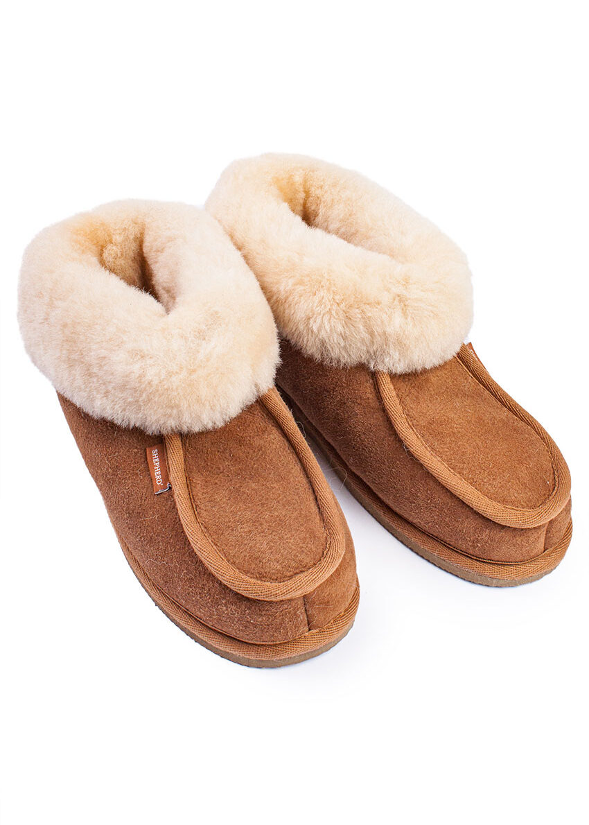 Lammfell-Hausschuh "Lena", Chestnut