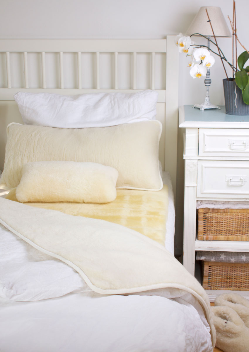 Bettauflage, medizinisches Lammfell, natur – Bild 2