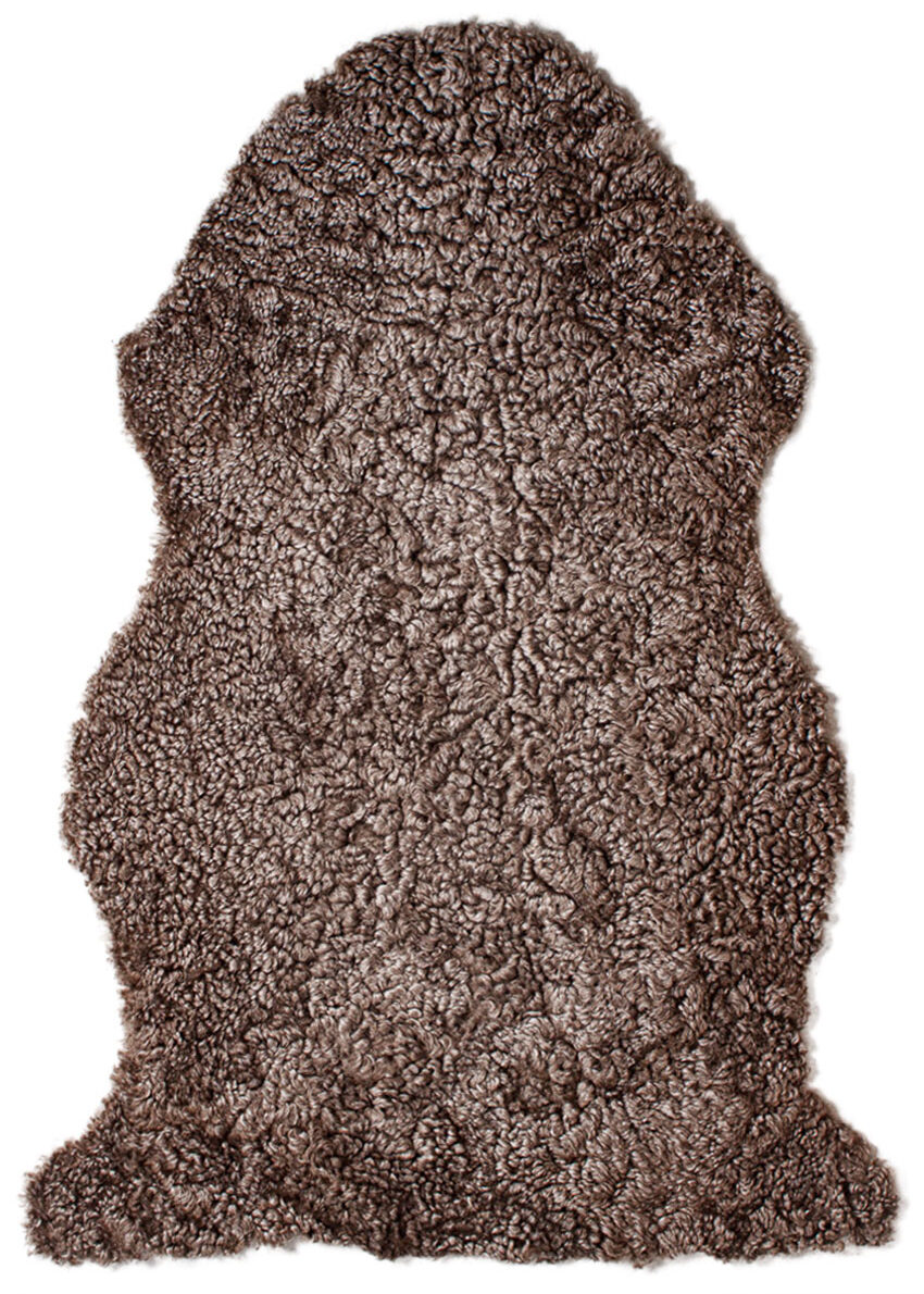 Curly Lammfell "taupe-braun"