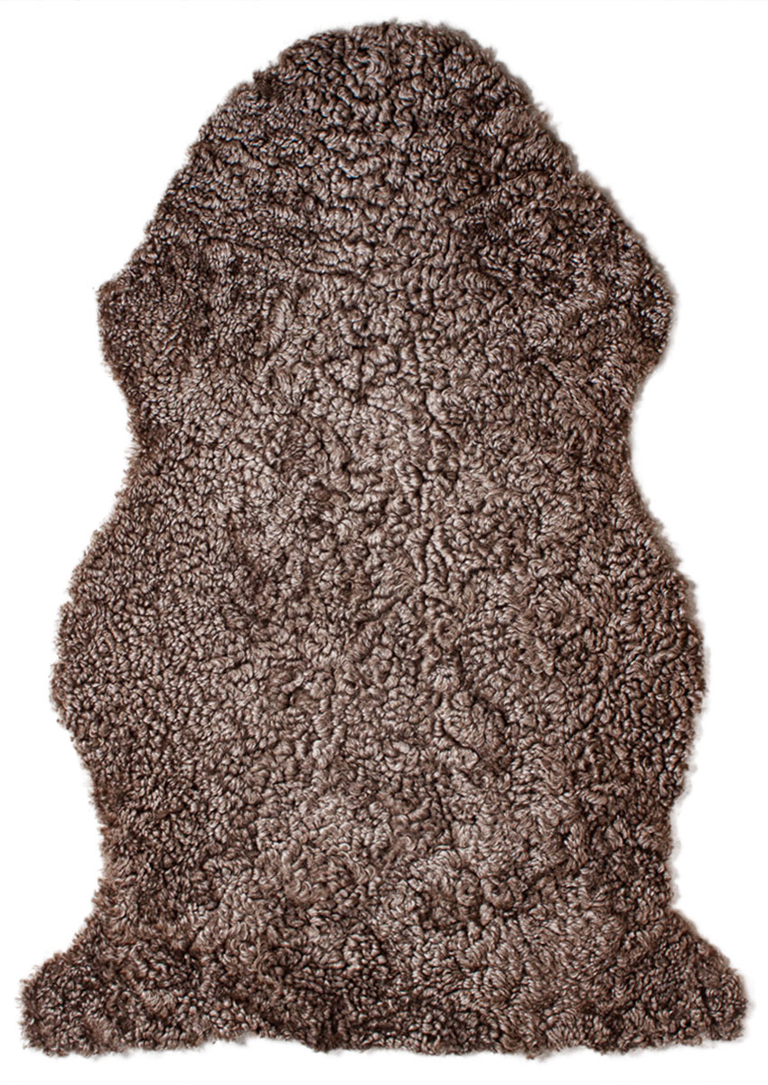 Curly Lammfell "taupe-braun"