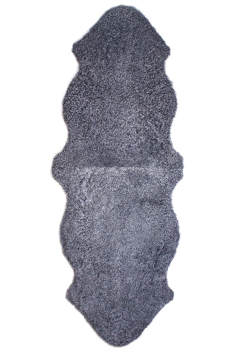 Curly Lamm-Doppelfell "grau-saphir"