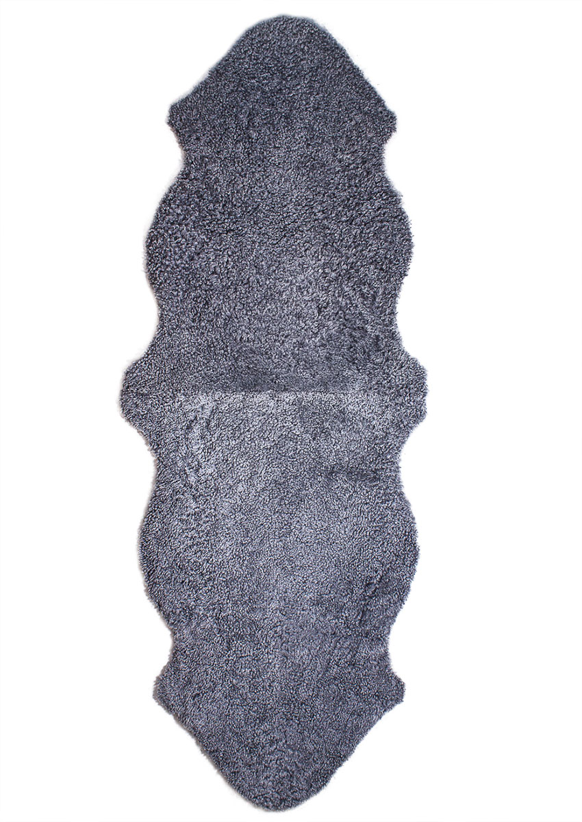 Curly Lamm-Doppelfell "grau-saphir"