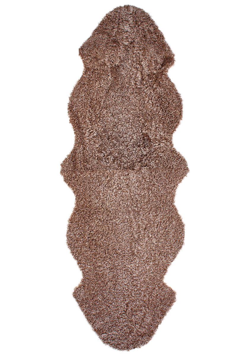 Curly Lamm-Doppelfell "Taupe-braun"