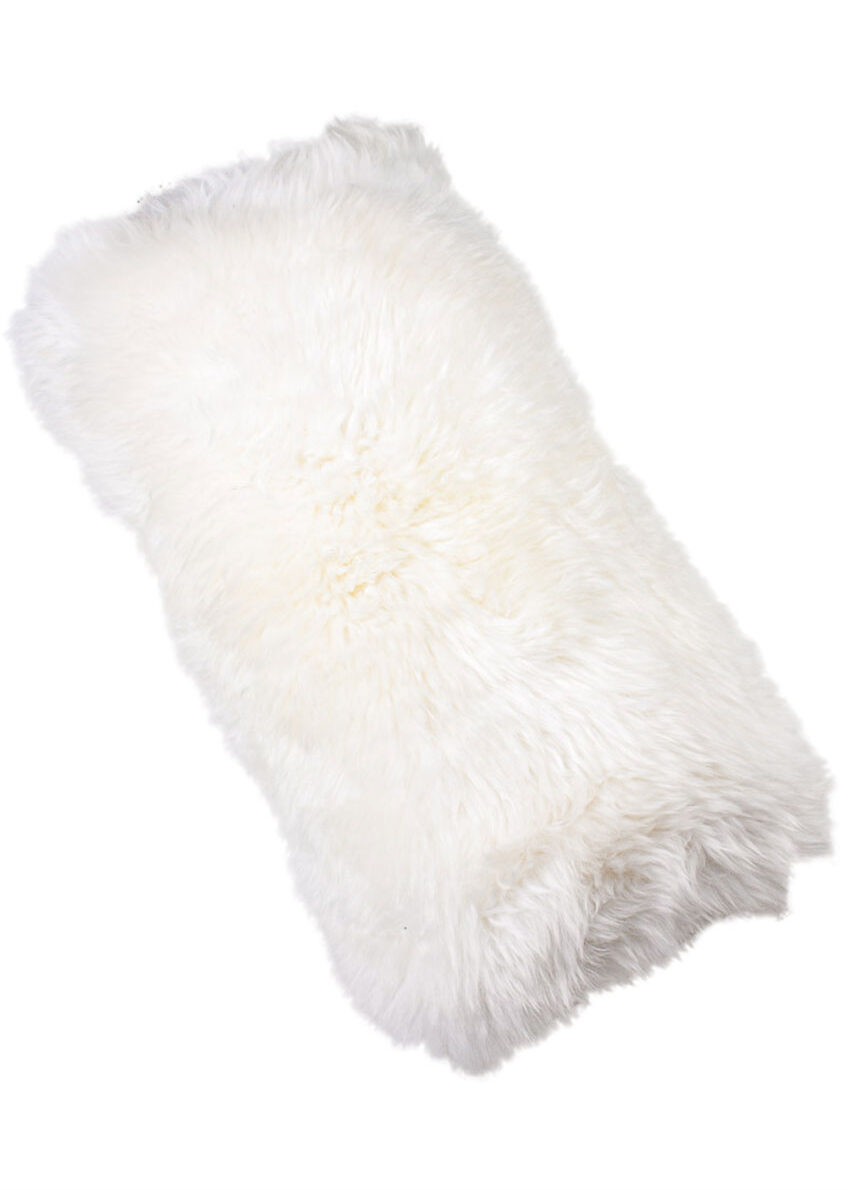 Lammfellkissen lang, wollweiß