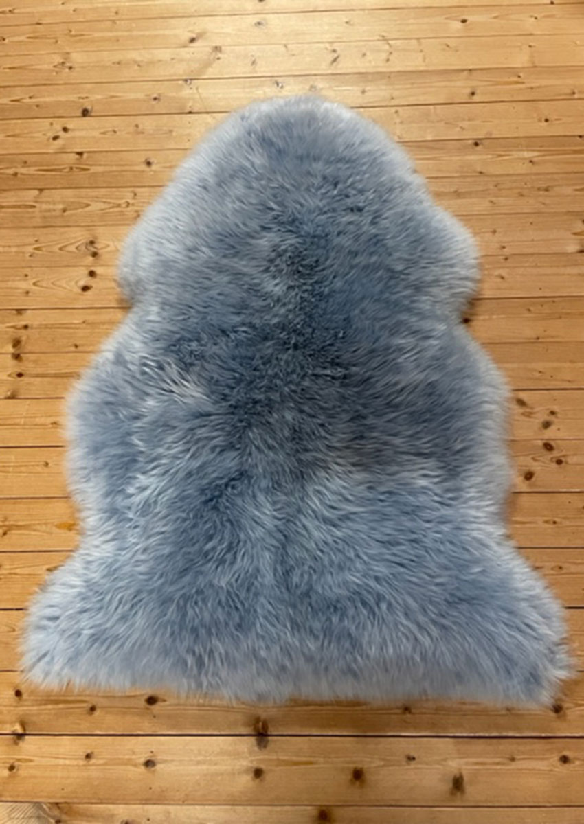 Lammfell bunt, hellblau – Bild 4