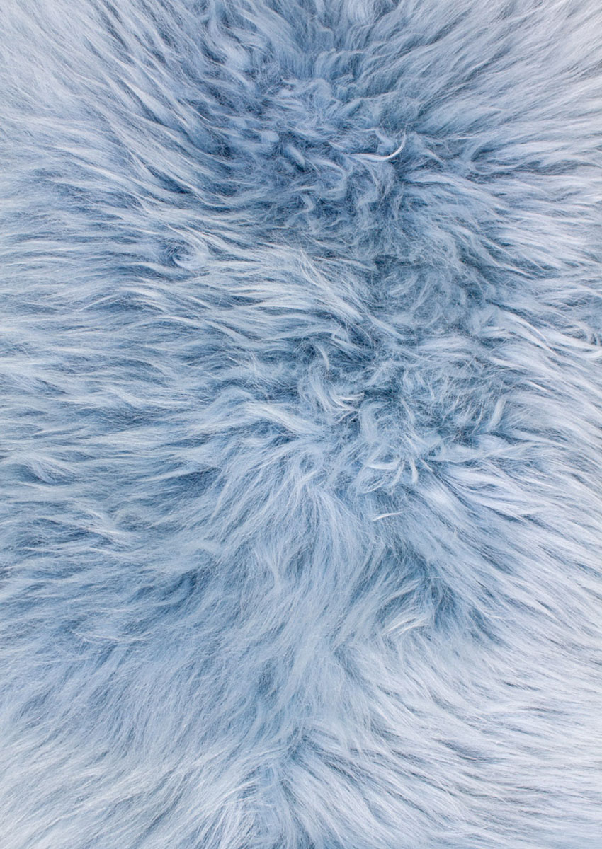 Lammfell bunt, hellblau – Bild 3