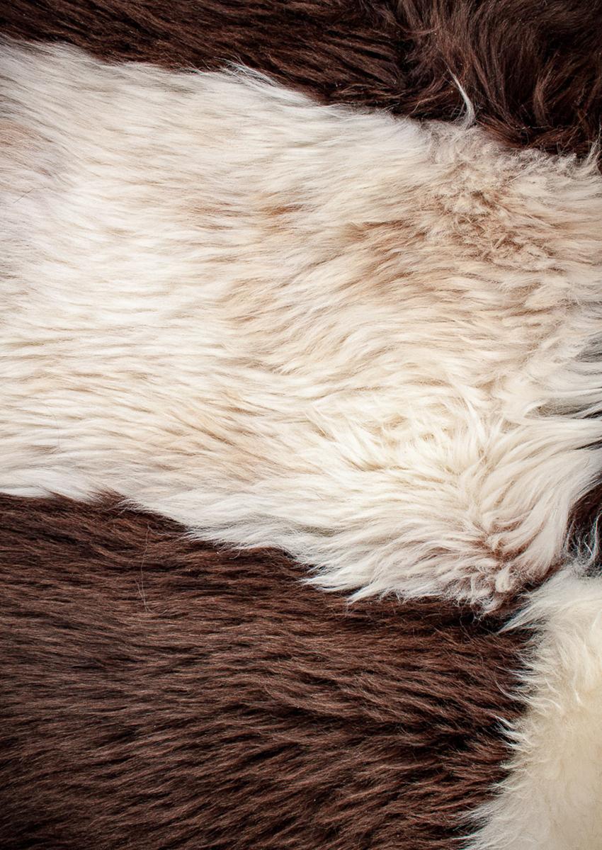 Schaffell-Teppich "Unikat"22-3-131, Schachbrett – Bild 5