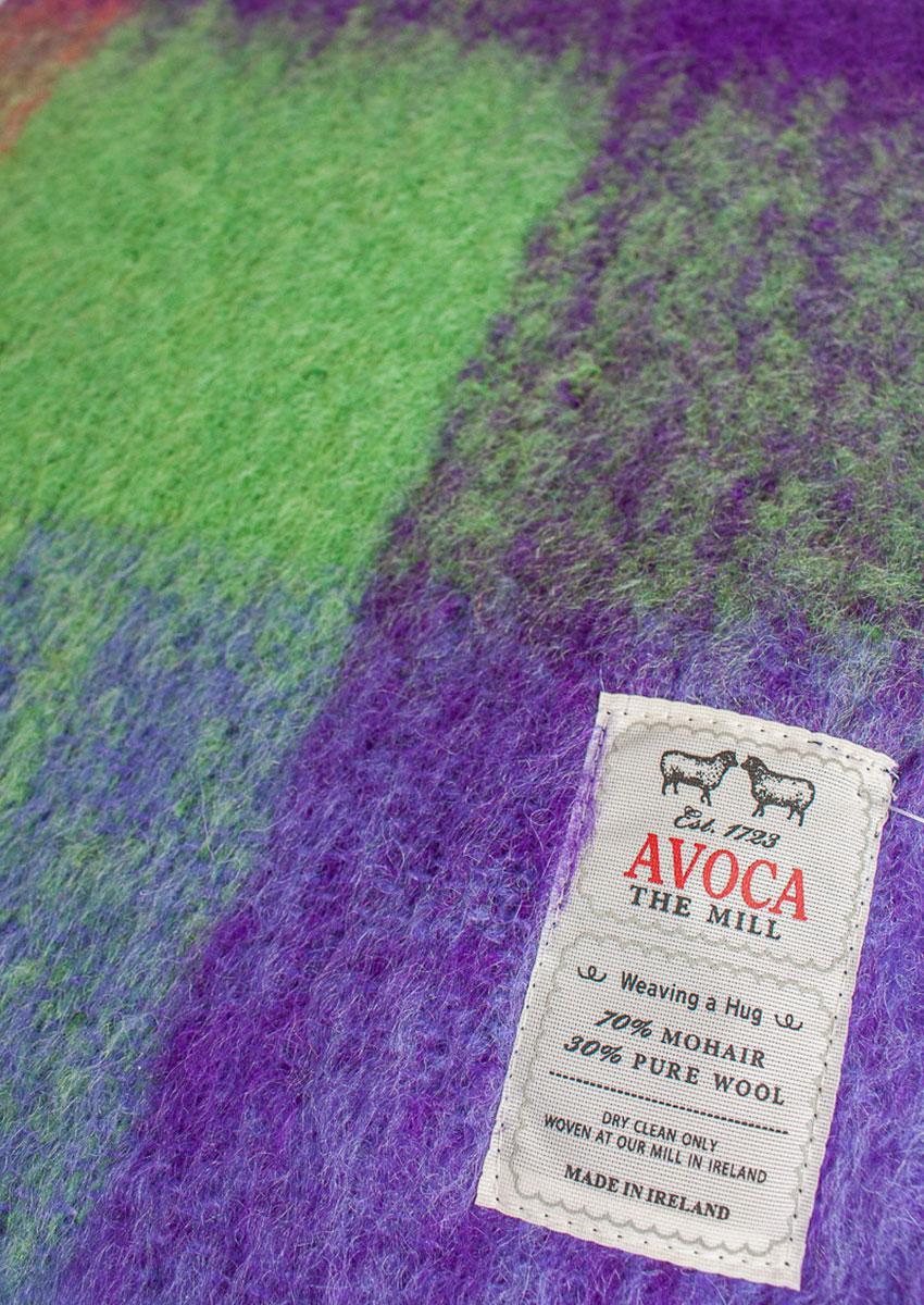 Avoca® Mohair Decke "M212", Grün Lila Orange – Bild 4