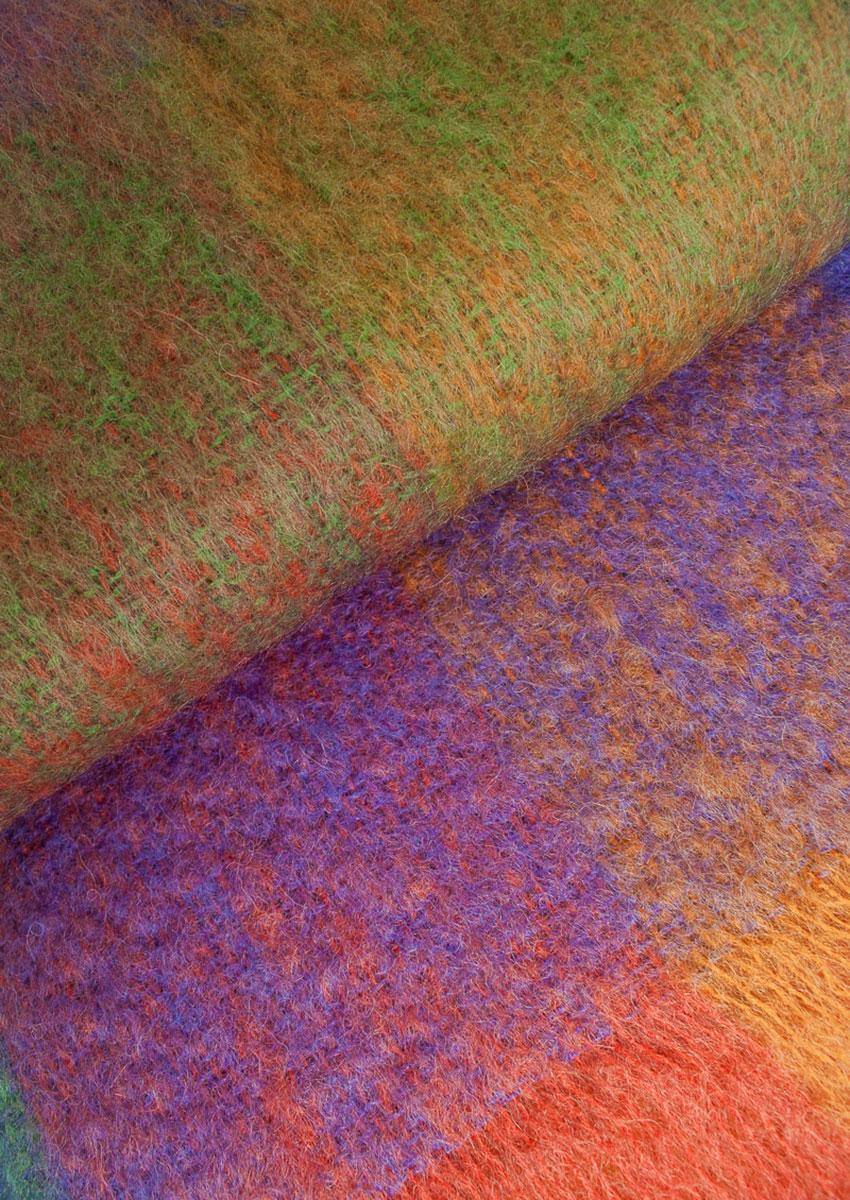 Avoca® Mohair Decke "M212", Grün Lila Orange – Bild 7