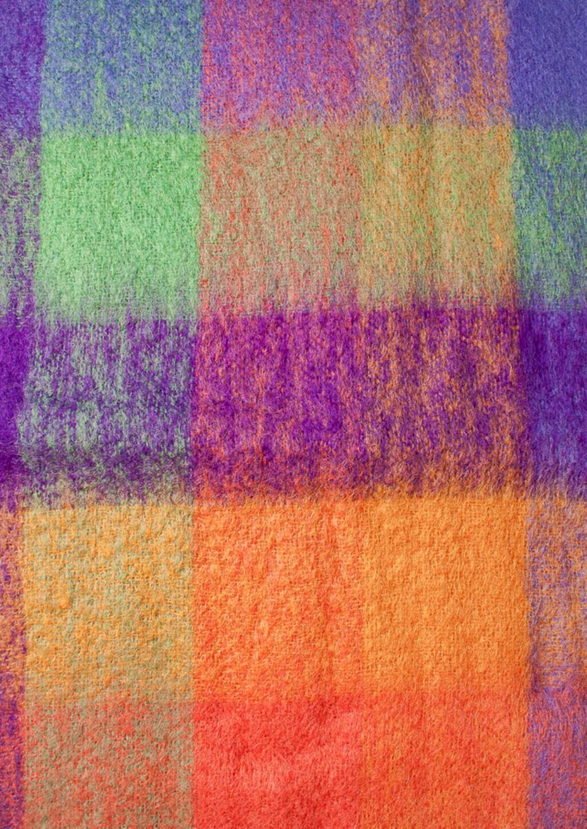 Avoca® Mohair Decke "M212", Grün Lila Orange – Bild 5