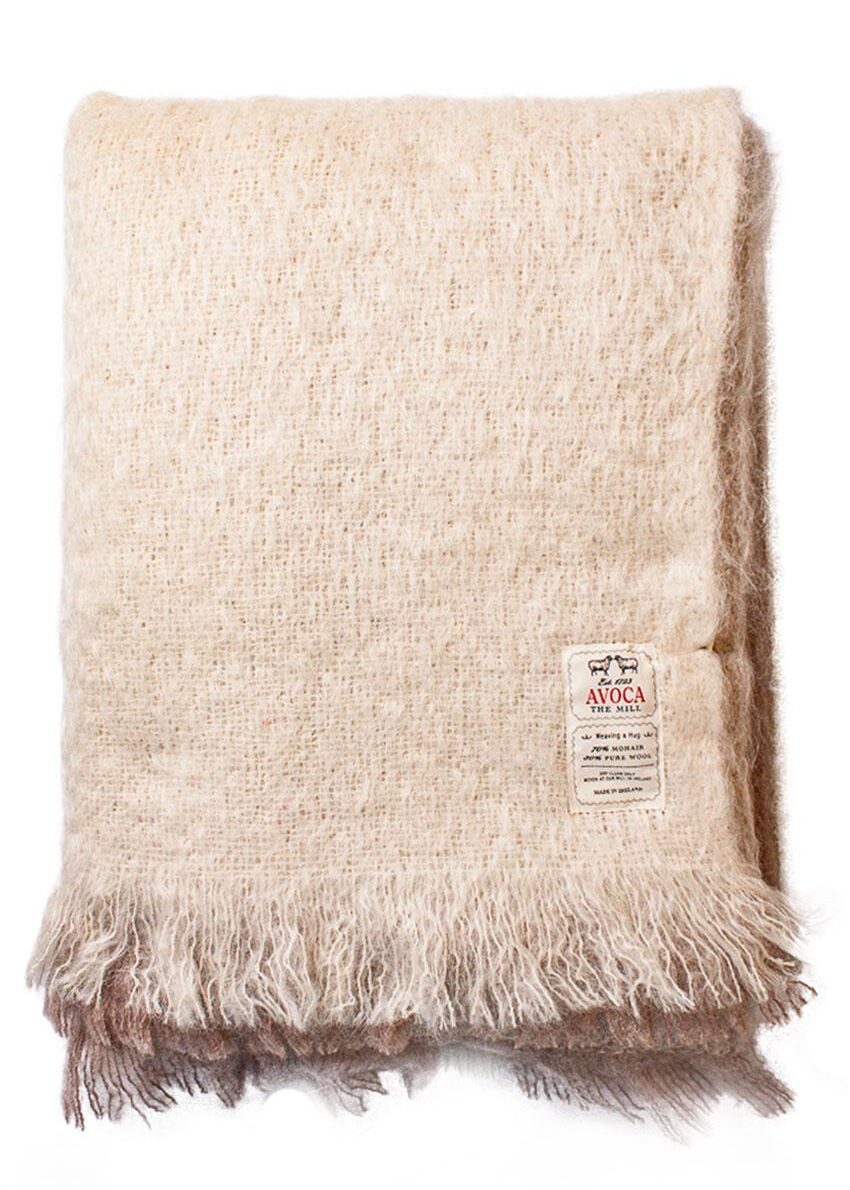 Avoca® Mohair Decke, creme-taupe