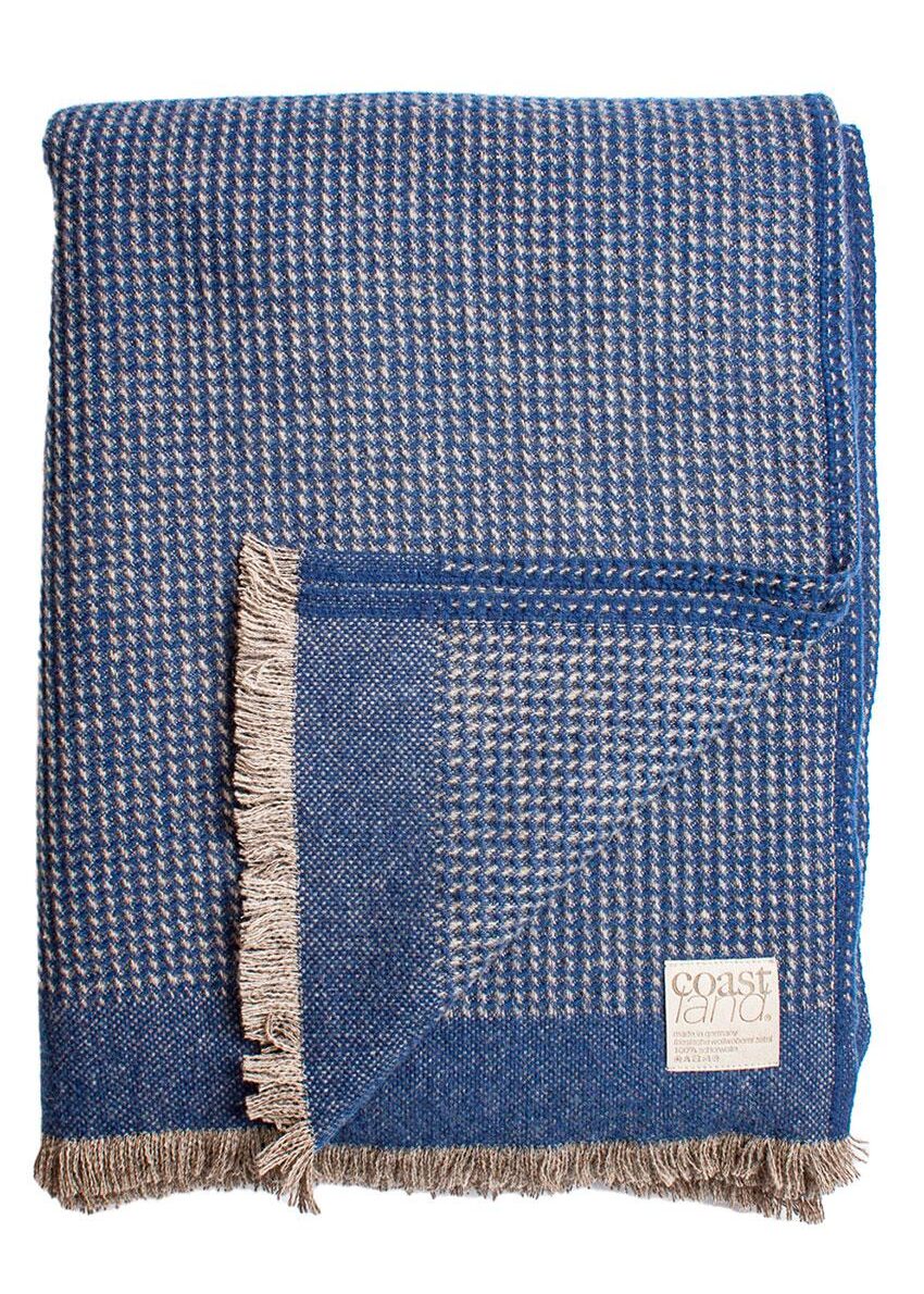 Coastland Wolldecke "BaseGreyGrid" friesisch-blau/wattgrau