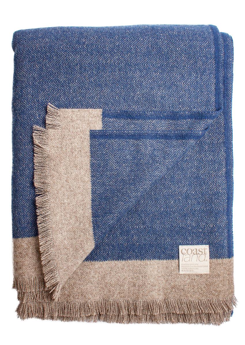 Coastland Wolldecke "FineSoftFish" friesisch-blau/wattgrau