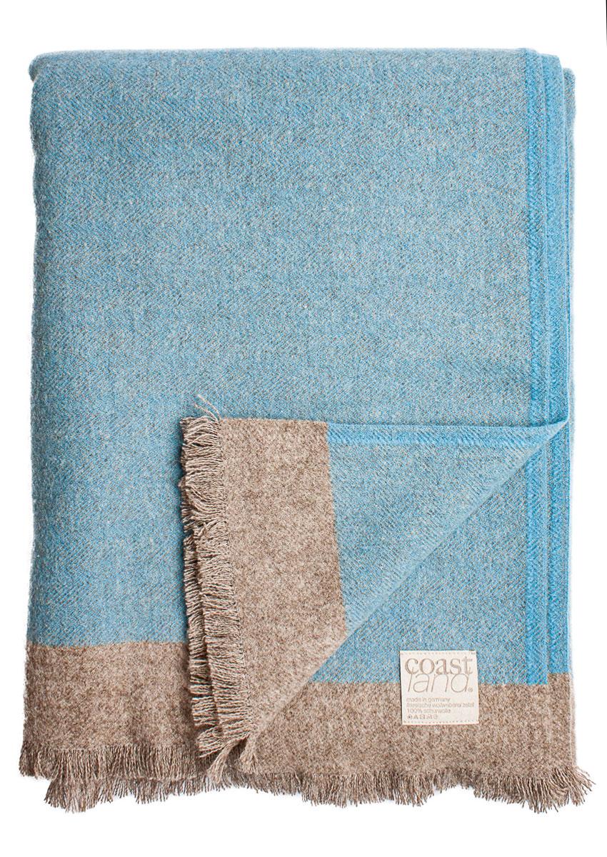 Coastland Wolldecke "FineSoftFish" himmelblau/wattgrau