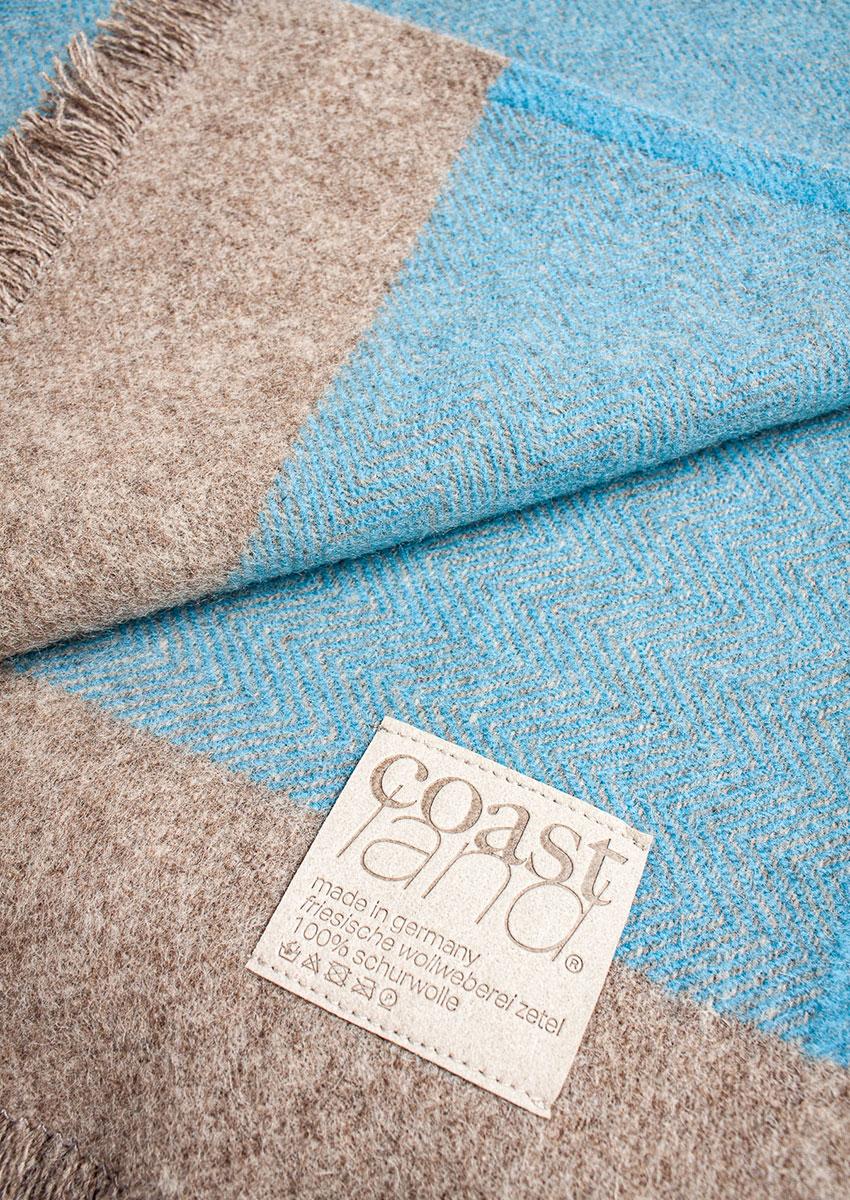 Coastland Wolldecke "FineSoftFish" himmelblau/wattgrau – Bild 3