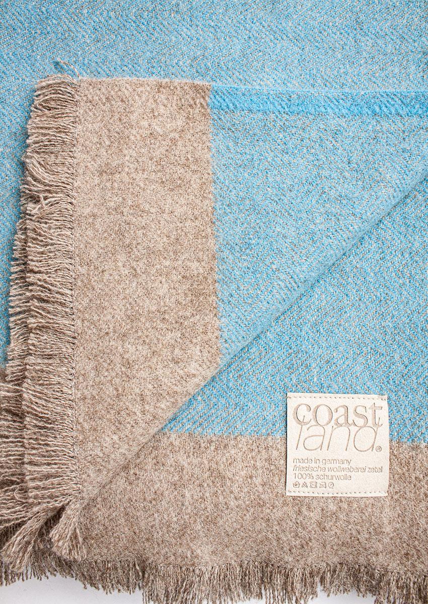 Coastland Wolldecke "FineSoftFish" himmelblau/wattgrau – Bild 4