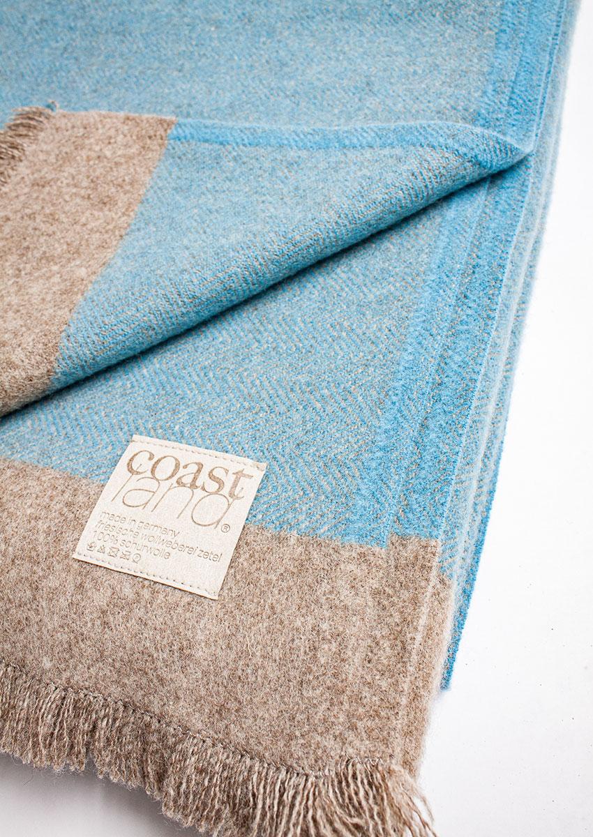 Coastland Wolldecke "FineSoftFish" himmelblau/wattgrau – Bild 5