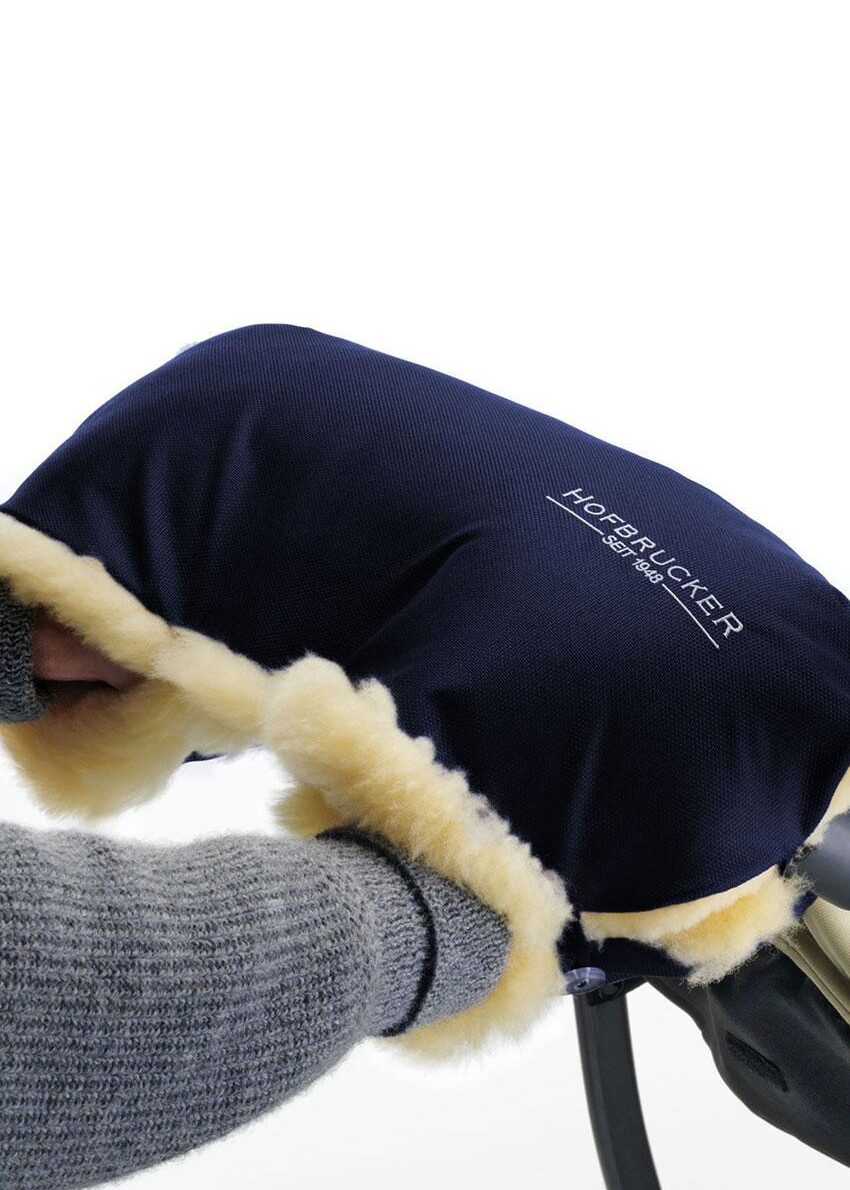 Hofbrucker Lammfellhandwärmer für Kinderwagen, Navy-blue