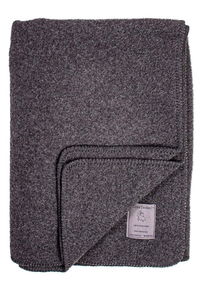 Ritter Decken® Karlsbad Schurwolldecke (Merinowolle), Anthrazit