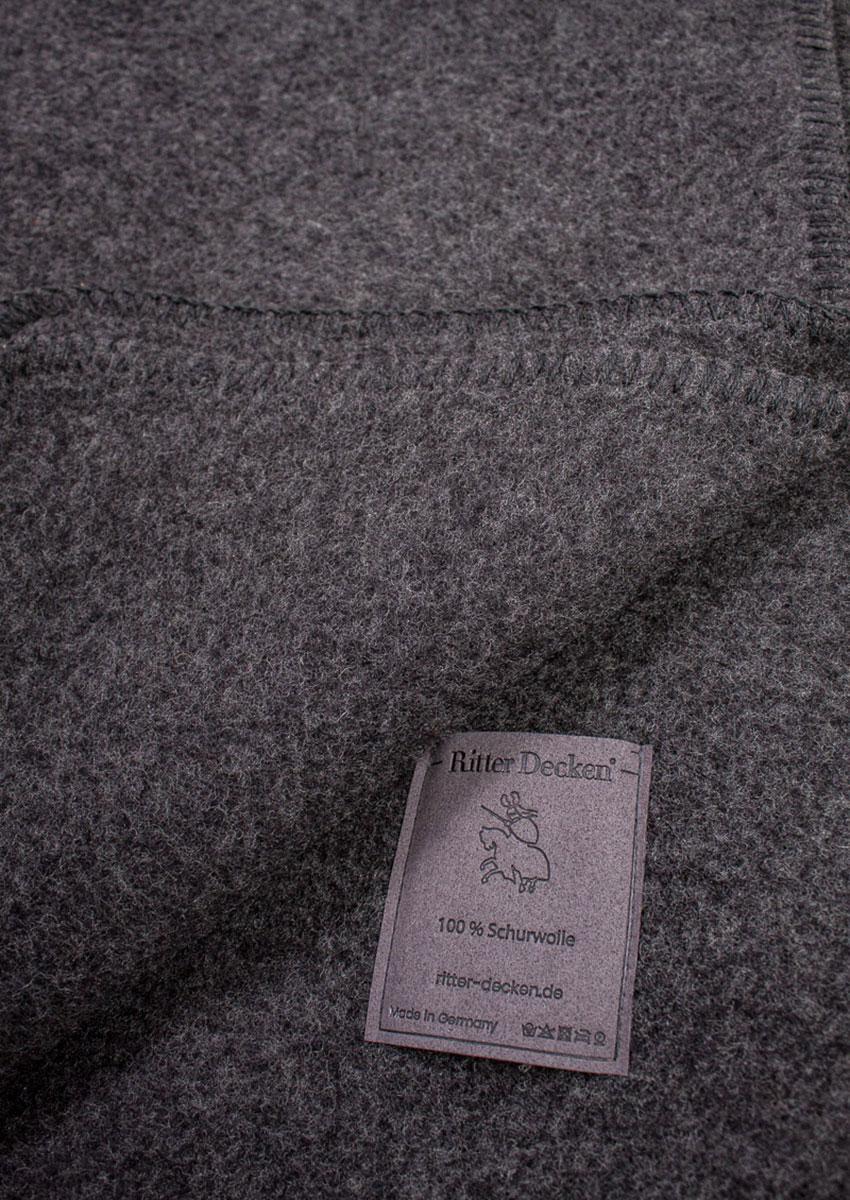 Ritter DeckenĀ® Karlsbad Schurwolldecke (Merinowolle), Anthrazit ā Bild 3