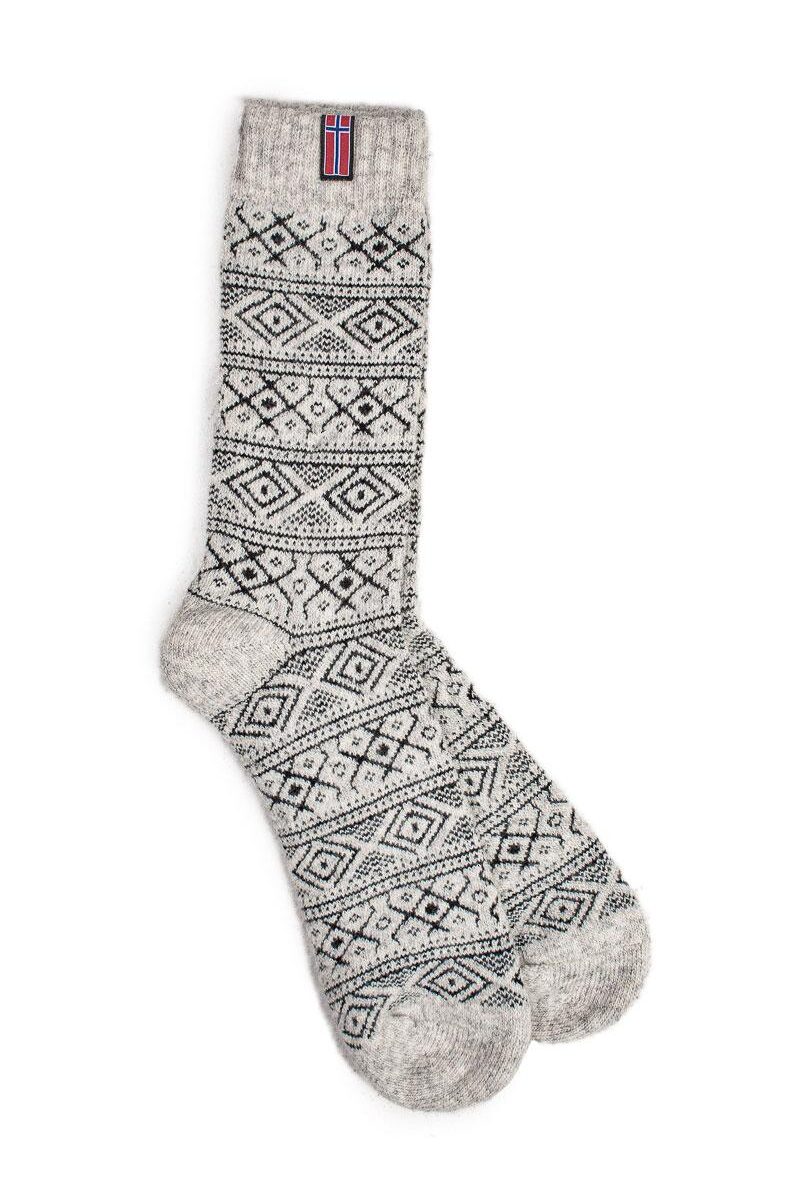 Norwegische Wollsocken, natur