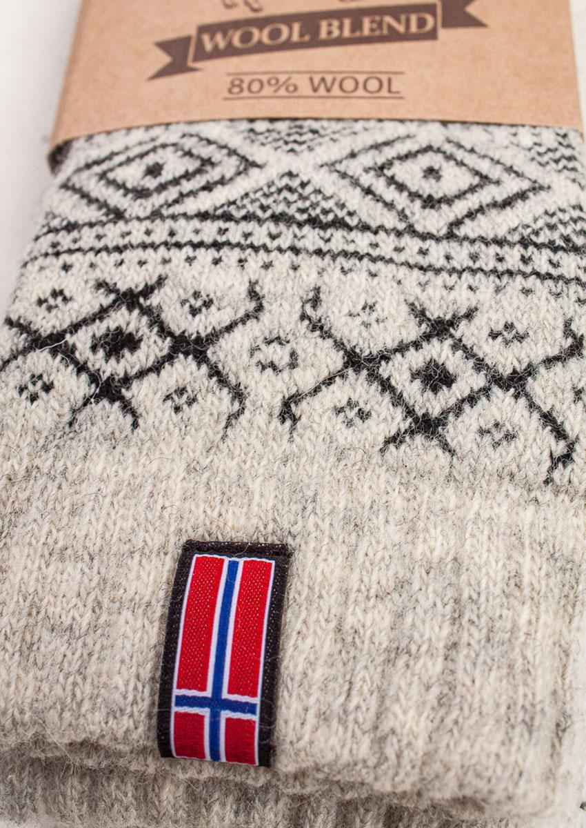 Norwegische Wollsocken, natur – Bild 3